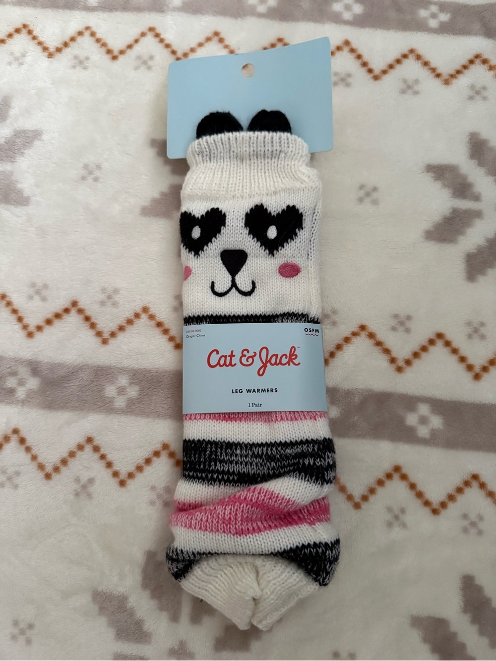 Cat & Jack Panda Leg Warmers Girls' 🐼 🤍🖤✨